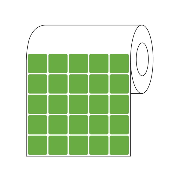 Xylene Resistant Slide Label, 7/8" x 7/8", 5 Across Green